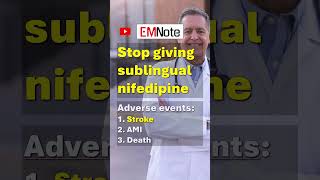 Avoid Sublingual Nifedipine doctor medical nursing [upl. by Caty]