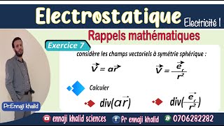 Exercice 7 calcul de la divergence dans les coordonnées sphériques [upl. by Ylnevaeh603]