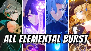 Genshin Impact  All Characters ELEMENTAL BURST Animations 4 amp 5Stars [upl. by Liahus972]