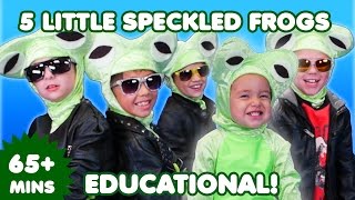 Five Little Speckled Frogs  Nursery Rhymes  Kids Songs [upl. by Bolten]