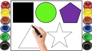 Learn ShapesColorsEducational video for Kids  2d shapes drawing  Preschool Learning for toddlers [upl. by Sneve]