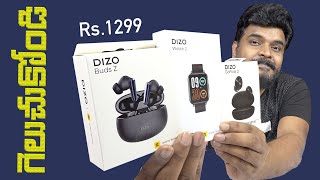 DIZO Buds Z Unboxing amp Quick Review in Telugu  DIZO watch 2 amp DIZO Go Pods D Giveaway [upl. by Donelson]