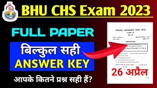 BHU CHS Entrance Exam Class 9th Answer Key 2023  CHS SET Cut Off 2023  CHS 9 Paper Solution 2023 [upl. by Marala]