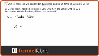 Gleichung mit einer Variablen aufstellen –Textaufgabe 1 [upl. by Aicen]