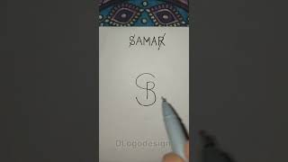 SAMAR name logo design logo ytshortsvideo DLogodesign design [upl. by Tedie]