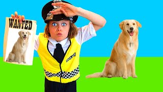 LOST DOG FOR BIGGY THE POLICEMAN Pretend Play w The Norris Nuts [upl. by Akimaj]