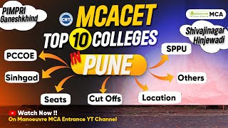 MAH MCACET Top 10 Colleges In Pune  SPPU  PCCOE  Sinhgad  Others  Cut Offs  Seats [upl. by Orji]