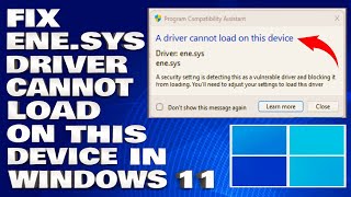 How To Fix enesys Driver Cannot Load on This Device in Windows 1110 Solution [upl. by Barrett586]