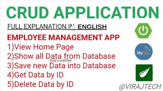 Employee Management System Project using spring boot MySQL thyme leaf in STS in English with code [upl. by Alathia]