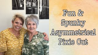 Spunky Asymmetrical Pixie Cut for Women Over 60 [upl. by Epilef]