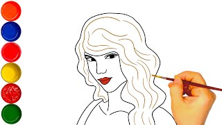 How To Draw Taylor Swift Easy  How To Draw Taylor Swift Step By Step For Beginners [upl. by Airelav]