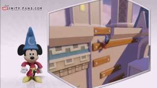 Disney Infinity D23 Sorcerers Apprentice Mickey watches his own video in the Hall Of Heroes [upl. by Trela]