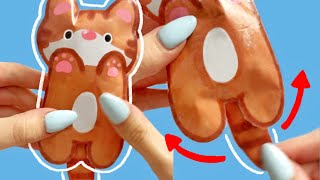 MOVING TAIL cat paper squishy ✨ make your own HOW TO [upl. by Nahtan]