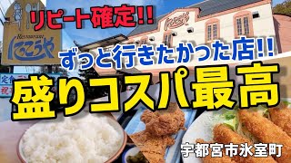 宇都宮市【にっこうや】昭和の雰囲気漂う大衆食堂で ●鳥ささみフライ定食 850円 ●鳥から揚げ 320円 すべてのサイズがデカくてご飯味噌汁おかわり自由でボリューム満点 [upl. by Ycal29]