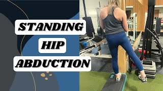 STANDING HIP ABDUCTION  BASIC TUTORIAL  RAPIDFITNESSONLINECOM [upl. by Neram]