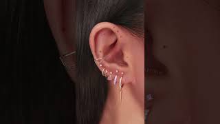 Pink Ear Curation Piercing Ideas for Women  Gold Cartilage Earrings from Impuria Jewelry [upl. by Dyoll]