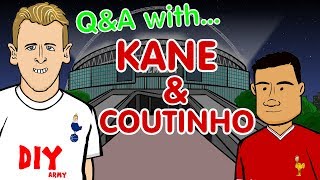 ❓QampA Kane and Coutinho❓Parody  Tottenham vs Liverpool 2017 preview [upl. by Elyrrad]