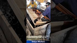 Wooden sofa staining and assembly tutorial  The workers do their job perfectly  machine shorts [upl. by Slavic794]