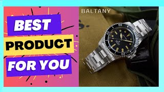 Baltany Vintage MilSubmariner Watch Rotation Bezel Brushed Bracelect Luminou [upl. by Yasnil]