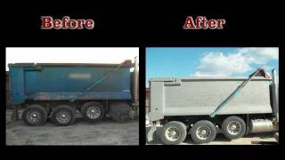 Blast It Clean  Cleaning Paint and Rust off Dump Truck Bed [upl. by Ly]