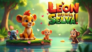 El León Valiente ¡Un Rey en la Selvacancionesinfantiles cancionesparaniños bebes animalesleon [upl. by Mairhpe]