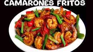 Camarones fritos con vegetales Comida China [upl. by Htirehc]