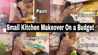 Small Kitchen Makeover On a Budget  Non Modular Kitchen Organization  पुरे किचन की कायापलट [upl. by Deland63]