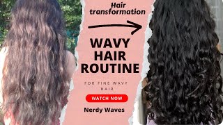 Wavy hair routine 2a 2b 2c for fine hair [upl. by Demy]