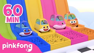 Learn Colors with Baby Shark and more  Baby Car Color Slide for Kids  Pinkfong Colors for kids [upl. by Dante]