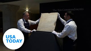 ‘Incredibly rare’ complete Ten Commandments tablet will go up for sale  USA TODAY [upl. by Idnib]