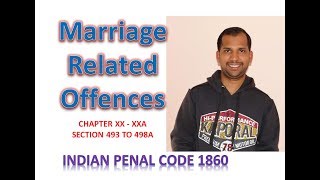 Marriage Related Offences  Indian Penal Code 1860  Chapter XX  Section 493 to 498A [upl. by Akehsar]