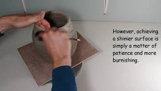 Pottery  burnishing with a metal spoon [upl. by Marsland]