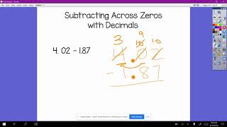 Subtracting Decimals with Zeros [upl. by Nonnac]