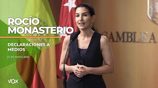 2305 I Declaraciones a medios ROCÍO MONASTERIO en la Asamblea de Madrid [upl. by Shah611]