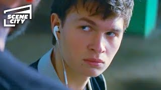 Baby Driver Are You A Mute Ansel Elgort Jon Bernthal Scene [upl. by Dania109]