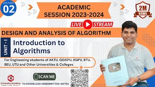 DAA2 Design And Analysis of Algorithms Introduction to DAA  What is Algorithm Characteristic [upl. by Alded]