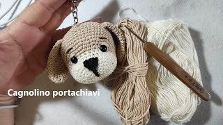 Cagnolino portachiavi amigurumi in italiano cagnolino amigurumi cagnolino uncinetto [upl. by Fesoj]