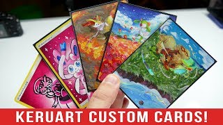 Opening HandPainted CUSTOM FULL ART Pokemon Cards by Keruart [upl. by Ralip]