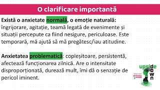 Anxietatea normala vs problematica [upl. by Nnewg439]