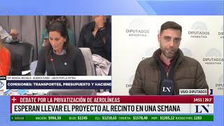 Debate por la privatización de Aerolíneas esperan llevar el proyecto al recinto en una semana [upl. by Lali878]