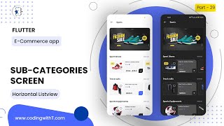 Flutter Sub Categories  Product Card  Horizontal ListView builder Flutter [upl. by Ellehciram]