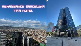 Marriot Renaissance Barcelona Fira Hotel  1 King Bed  Deluxe Guest Room Tour [upl. by Levitt519]