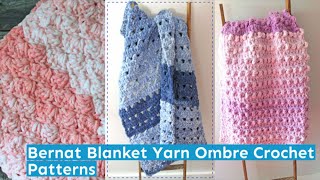 Bernat Blanket Yarn Ombre Crochet Patterns [upl. by Quickel807]