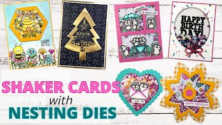 Using Nesting Dies to Make Shaker Cards  6 Cards with LOTS of Tips amp Tricks [upl. by Eram]