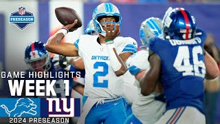 Detroit Lions vs New York Giants  2024 Preseason Week 1 Game Highlights [upl. by Yreme]