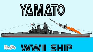 IJN Yamato battleship sinking Animated 1945 WWII [upl. by Beitnes]