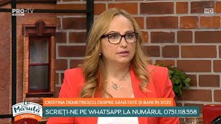 Cristina Demetrescu previziuni despre sănătate și bani în 2022 [upl. by Fenner]