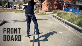 How to Frontside Boardslide On Your Skateboard Front Board A Rail [upl. by Mallen593]