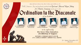 Ordination to Diaconate  202324  St Charles Seminary Nagpur [upl. by Viradis]