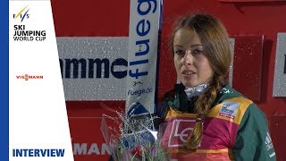 Juliane Seyfarth  quotIm crazily happy for maiden winquot  Ladies NH  Lillehammer  FIS Ski Jumping [upl. by Lang]